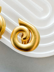 Vintage Givenchy Earrings, Swirl Design Gold Tone Earrings, Clip on Earrings, Twisted earrings, Gift for her, Vintage Earrings, Gift for mom