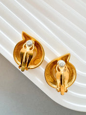 Vintage Givenchy Earrings, Swirl Design Gold Tone Earrings, Clip on Earrings, Twisted earrings, Gift for her, Vintage Earrings, Gift for mom