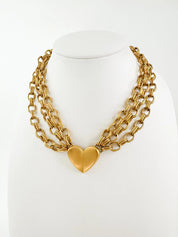 Vintage Givenchy Necklace, Chunky Choker Necklace, heart Givenchy, Designer High End Jewelry, 80s Vintage, Multi-Strand Necklace