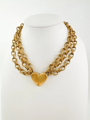 Vintage Givenchy Necklace, Chunky Choker Necklace, heart Givenchy, Designer High End Jewelry, 80s Vintage, Multi-Strand Necklace
