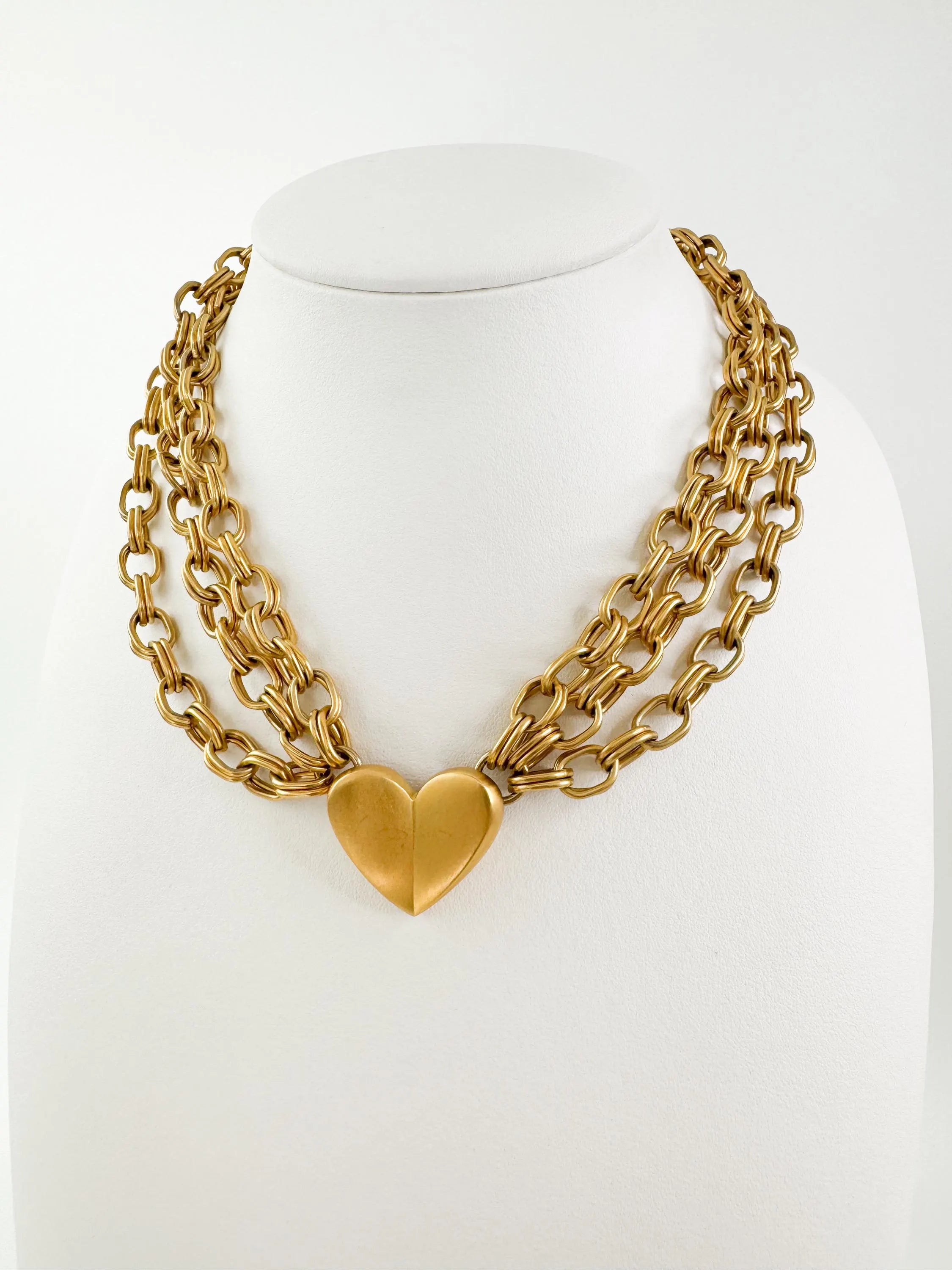 Vintage Givenchy Necklace, Chunky Choker Necklace, heart Givenchy, Designer High End Jewelry, 80s Vintage, Multi-Strand Necklace