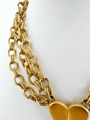 Vintage Givenchy Necklace, Chunky Choker Necklace, heart Givenchy, Designer High End Jewelry, 80s Vintage, Multi-Strand Necklace