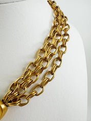 Vintage Givenchy Necklace, Chunky Choker Necklace, heart Givenchy, Designer High End Jewelry, 80s Vintage, Multi-Strand Necklace