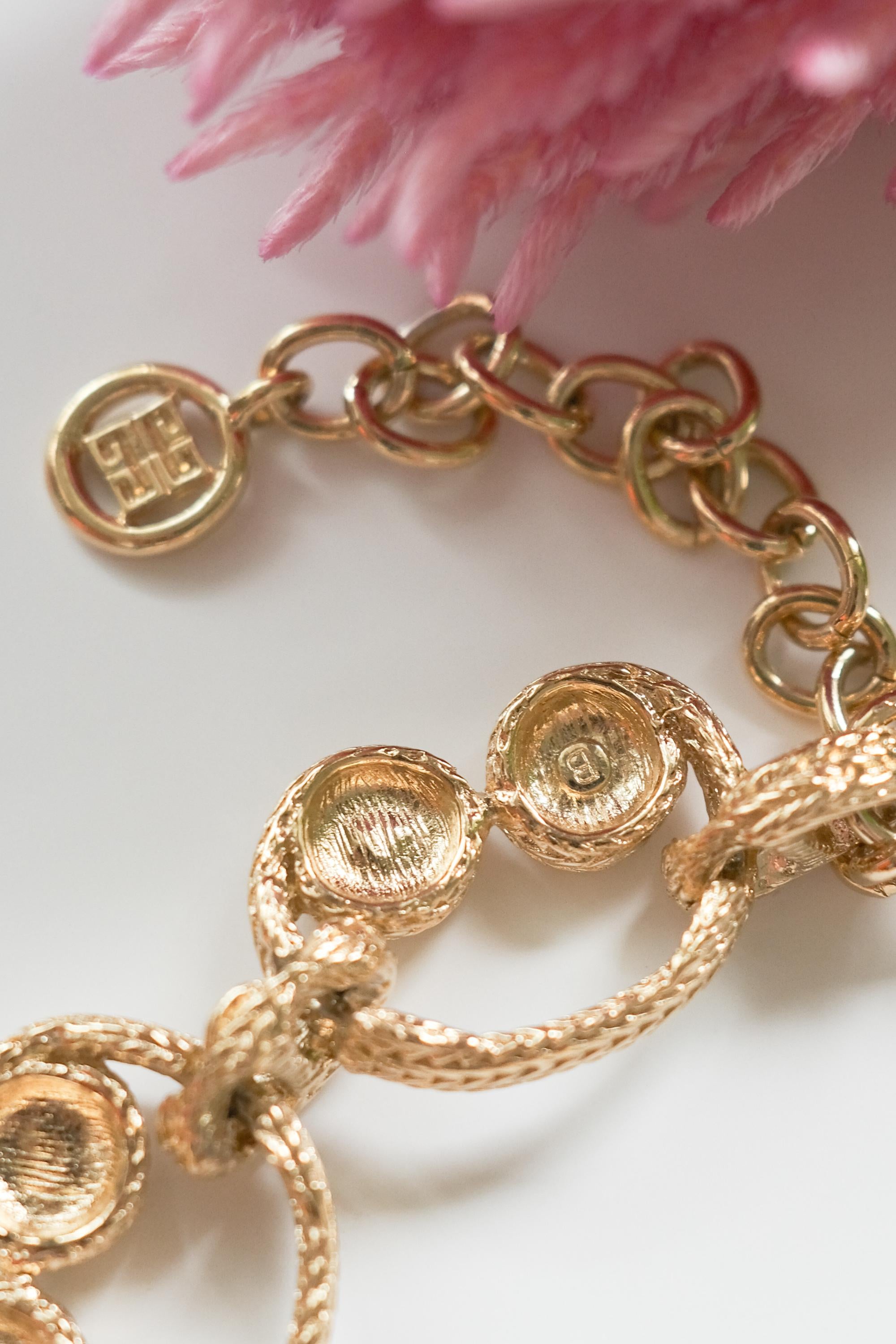Vintage Givenchy Necklace Earrings sets, Gold matte chain, Dangle Earrings vintage necklace, jewelry sets for women,  Anniversary Gift