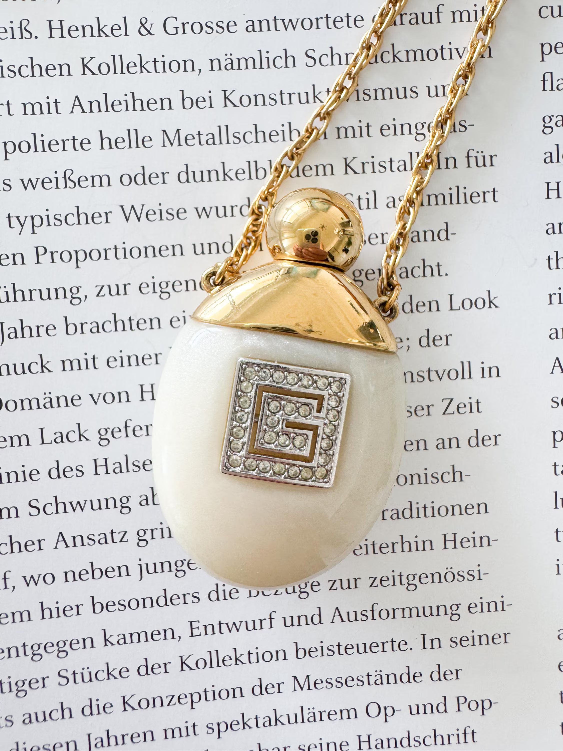Vintage Givenchy Necklace, Necklace Gold, Necklace Large, Perfume Bottle Pendant, Givenchy Bottle Logo Necklace white, Personalized Gifts