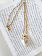 Vintage Givenchy Necklace, Necklace Gold, Necklace Large, Perfume Bottle Pendant, Givenchy Bottle Logo Necklace white, Personalized Gifts