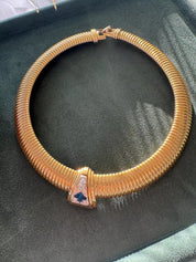Vintage Givenchy Necklace, Vintage Gold Tone Necklace Gaspipe Necklace, Vintage Choker Necklace, Jewelry for Women, Gold Chain, Gift for her