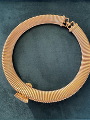 Vintage Givenchy Necklace, Vintage Gold Tone Necklace Gaspipe Necklace, Vintage Choker Necklace, Jewelry for Women, Gold Chain, Gift for her