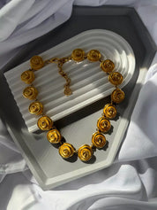 Vintage Givenchy Necklace, Vintage Gold Tone Necklace Roses Necklace, Vintage Choker Necklace, Jewelry for Women, Gold Chain, Gift for her