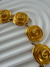 Vintage Givenchy Necklace, Vintage Gold Tone Necklace Roses Necklace, Vintage Choker Necklace, Jewelry for Women, Gold Chain, Gift for her