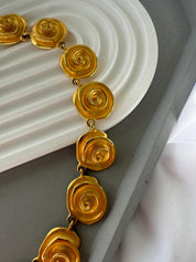 Vintage Givenchy Necklace, Vintage Gold Tone Necklace Roses Necklace, Vintage Choker Necklace, Jewelry for Women, Gold Chain, Gift for her