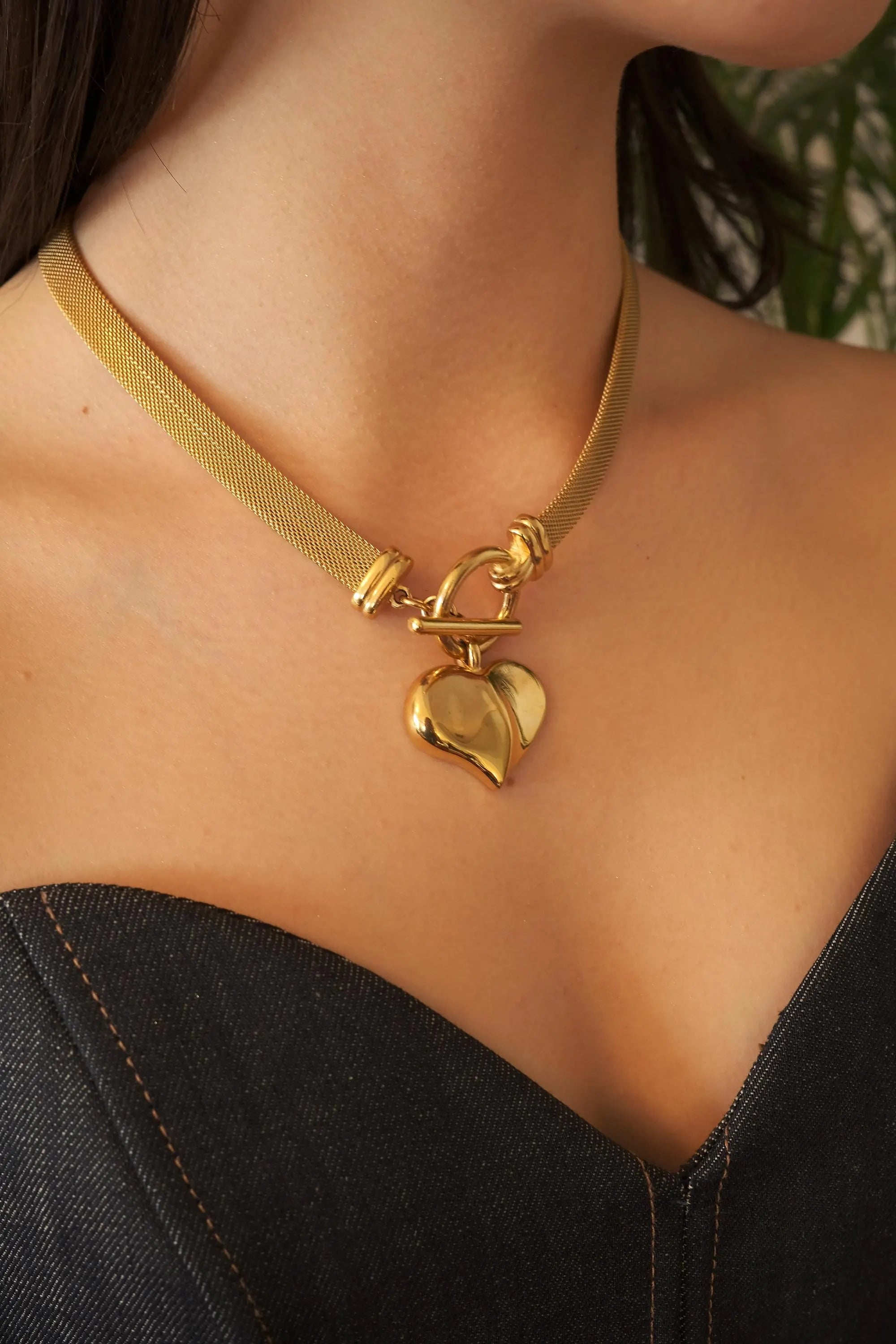 Vintage Givenchy Necklace, Chunky Choker Necklace, heart Givenchy, Designer High End Jewelry, 80s Vintage, Massive heart  Necklace Toggle