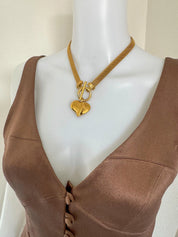 Vintage Givenchy Necklace, Chunky Choker Necklace, heart Givenchy, Designer High End Jewelry, 80s Vintage, Massive heart  Necklace Toggle