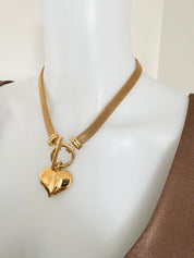 Vintage Givenchy Necklace, Chunky Choker Necklace, heart Givenchy, Designer High End Jewelry, 80s Vintage, Massive heart  Necklace Toggle