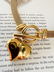 Vintage Givenchy Necklace, Chunky Choker Necklace, heart Givenchy, Designer High End Jewelry, 80s Vintage, Massive heart  Necklace Toggle