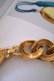 Vintage Givenchy chunky gold tone choker necklace, 1980s designer high end jewelry, classic bridal style, luxury vintage necklace gift for her