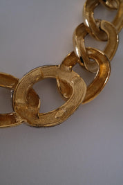 Vintage Givenchy chunky gold tone choker necklace, 1980s designer high end jewelry, classic bridal style, luxury vintage necklace gift for her