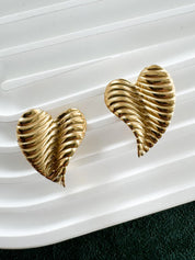 Givenchy Vintage Small Heart Charm Earrings, Gold Tone Earrings, Heart Earrings, Minimalist Earrings Cute Earrings, Gift for her