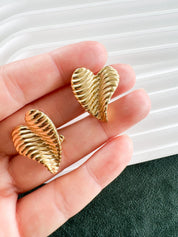 Givenchy Vintage Small Heart Charm Earrings, Gold Tone Earrings, Heart Earrings, Minimalist Earrings Cute Earrings, Gift for her
