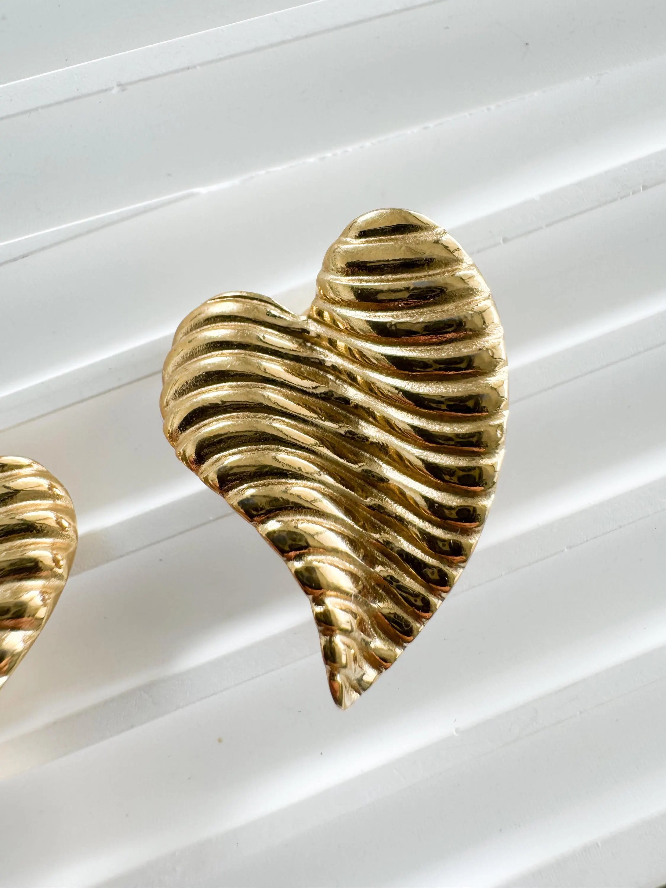 Givenchy Vintage Small Heart Charm Earrings, Gold Tone Earrings, Heart Earrings, Minimalist Earrings Cute Earrings, Gift for her