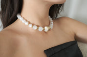 Givenchy Vintage necklace white Glass Lucite choker  beaded Rhinestone Gold   choker, Chain Necklace, Gift for her, Jewelry for women