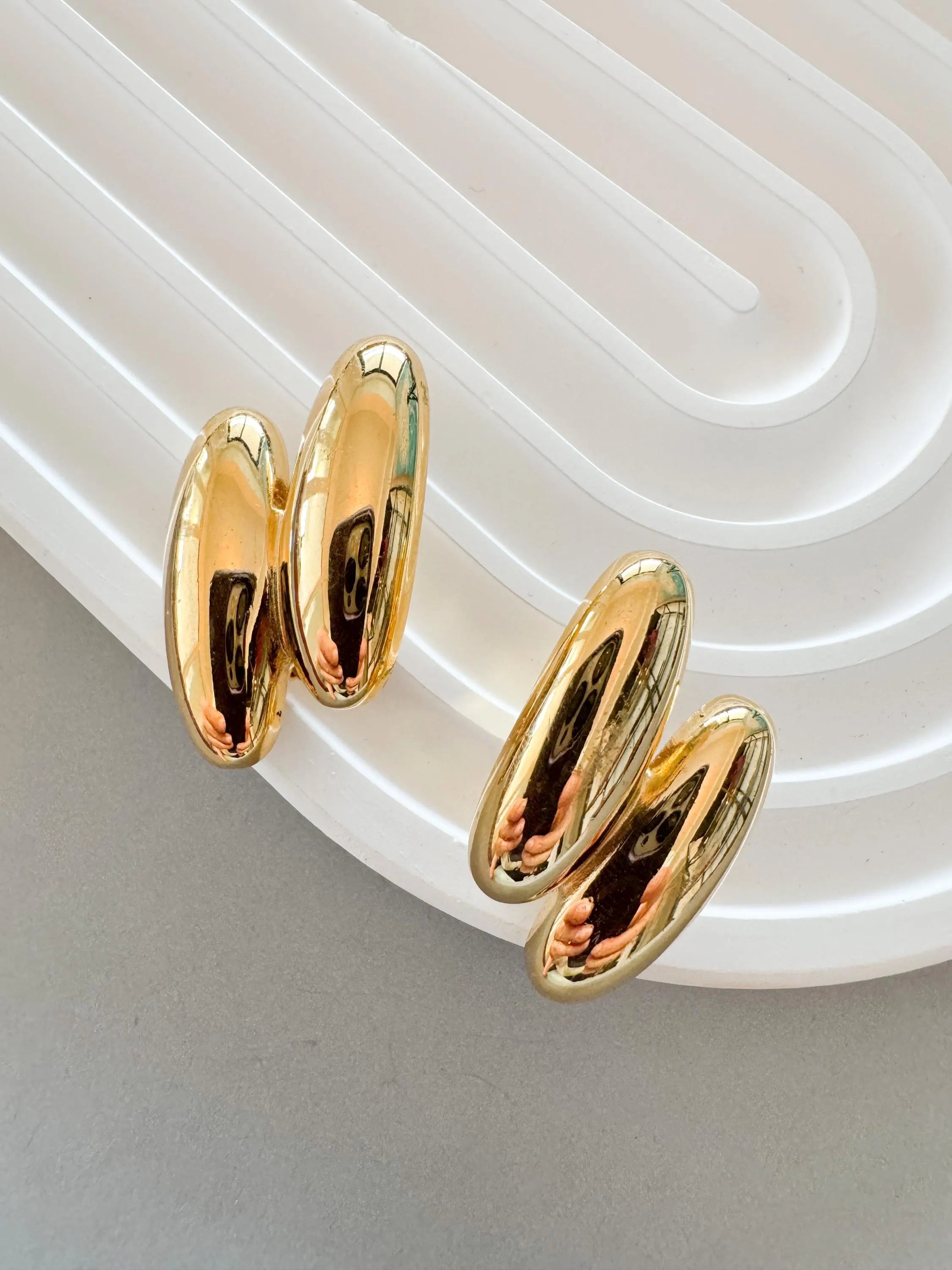 Vintage Givenchy large  Earrings, Gold Tone Earrings, Clip on Earrings, Tube   earrings , Gift for her, Vintage Earrings, Jewelry Earrings