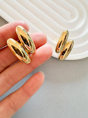 Vintage Givenchy large  Earrings, Gold Tone Earrings, Clip on Earrings, Tube   earrings , Gift for her, Vintage Earrings, Jewelry Earrings