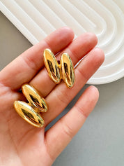 Vintage Givenchy large  Earrings, Gold Tone Earrings, Clip on Earrings, Tube   earrings , Gift for her, Vintage Earrings, Jewelry Earrings