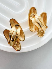 Vintage Givenchy large  Earrings, Gold Tone Earrings, Clip on Earrings, Tube   earrings , Gift for her, Vintage Earrings, Jewelry Earrings