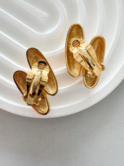 Vintage Givenchy large  Earrings, Gold Tone Earrings, Clip on Earrings, Tube   earrings , Gift for her, Vintage Earrings, Jewelry Earrings
