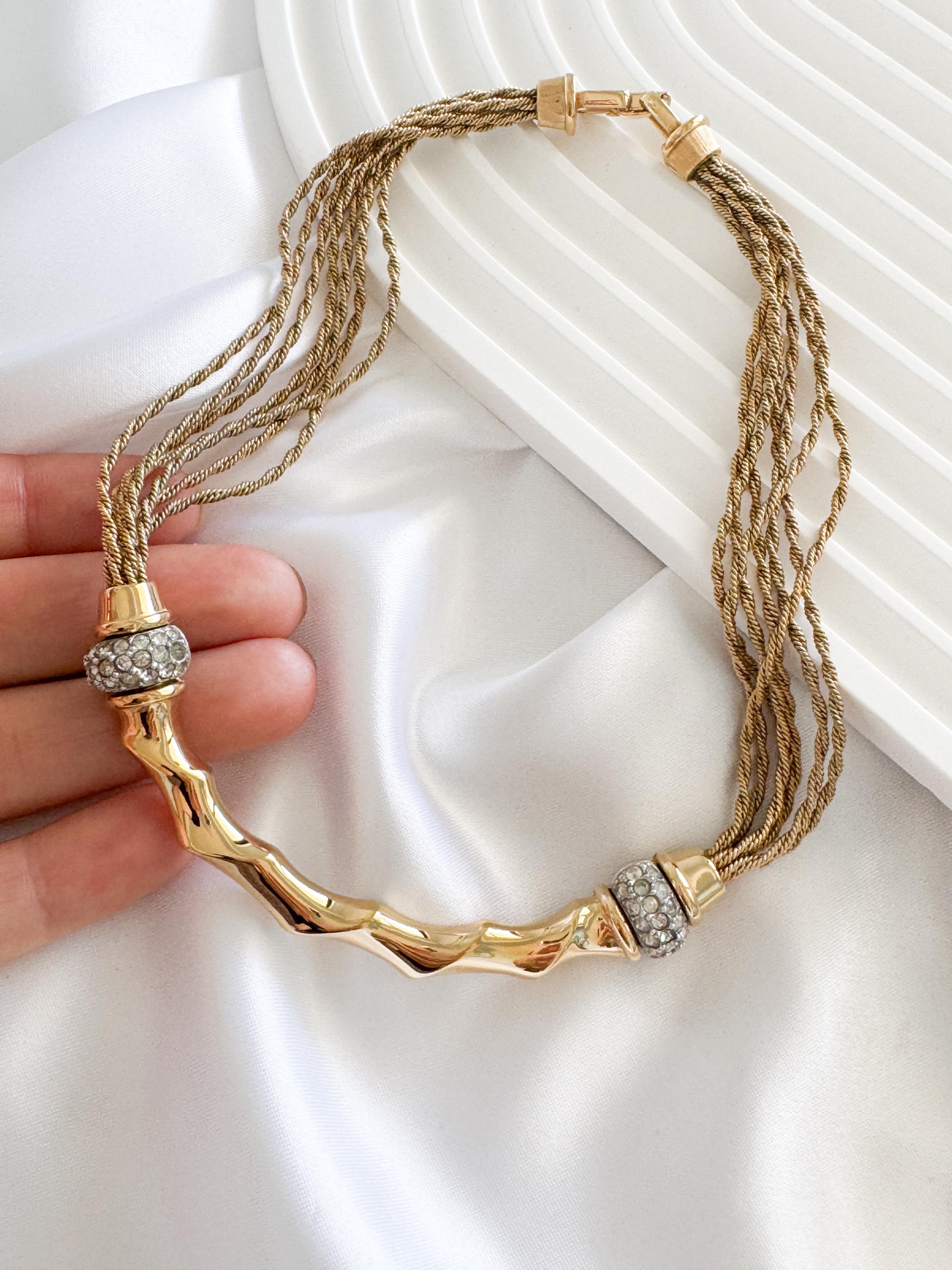 Vintage Givenchy Necklace, Vintage Gold Tone Necklace, Charm Necklace, Vintage Choker Necklace, Jewelry for Women, Gold Chain, Gift for her