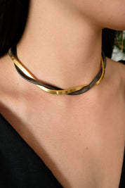 Vintage Givenchy Necklace, Vintage Choker Gold, Chain Necklace Gold, Gift for her, Personalized Gifts, Braided Snake Chain Jewelry for Women