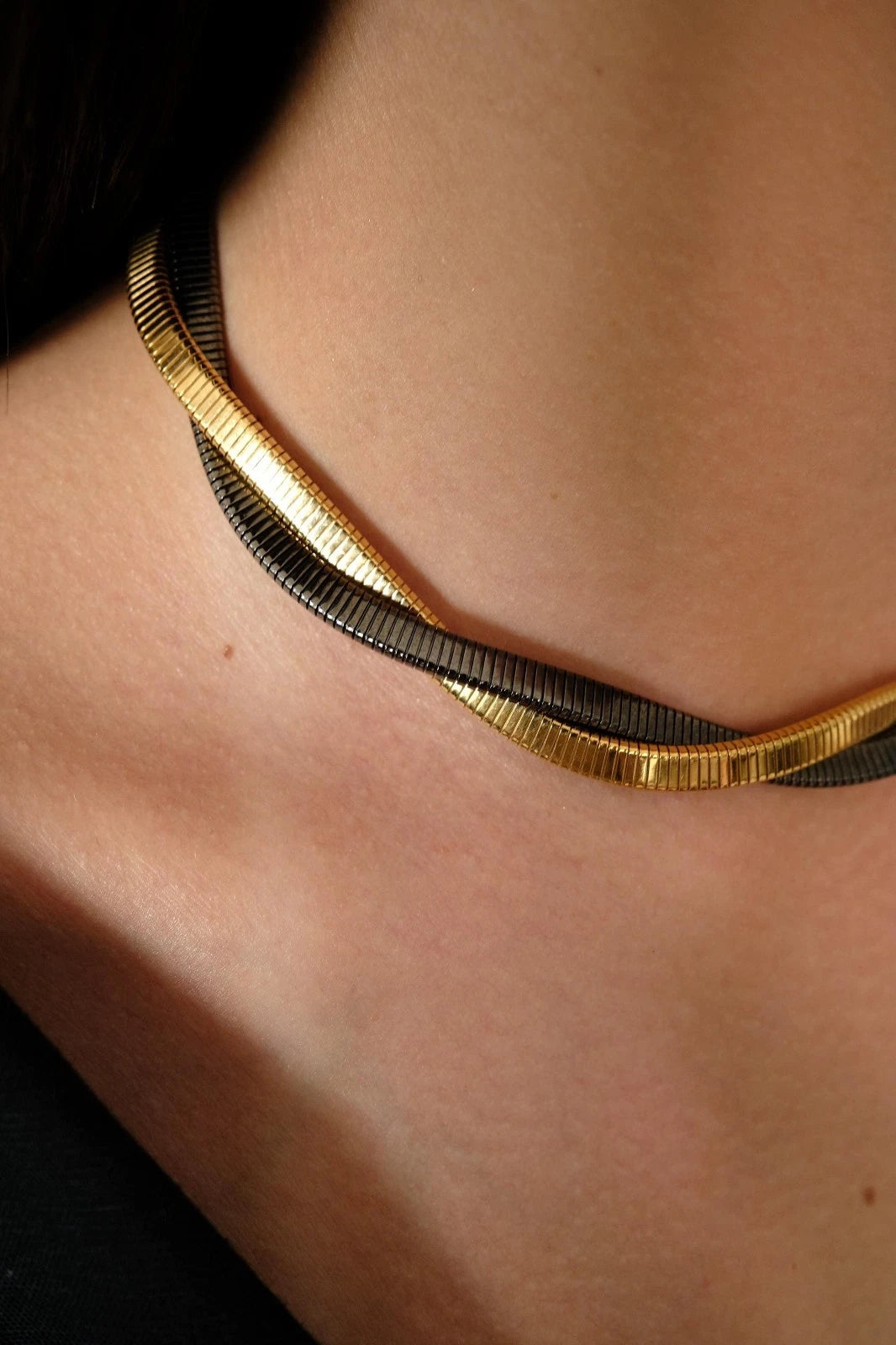 Vintage Givenchy Necklace, Vintage Choker Gold, Chain Necklace Gold, Gift for her, Personalized Gifts, Braided Snake Chain Jewelry for Women
