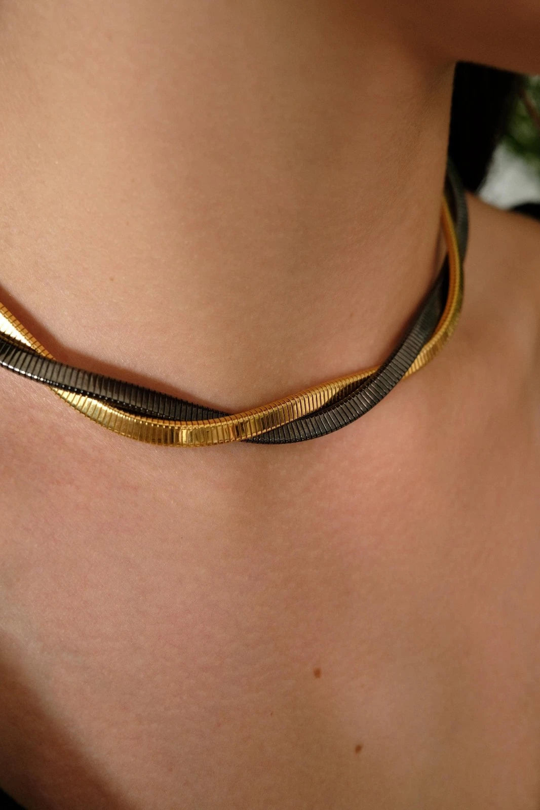 Vintage Givenchy Necklace, Vintage Choker Gold, Chain Necklace Gold, Gift for her, Personalized Gifts, Braided Snake Chain Jewelry for Women
