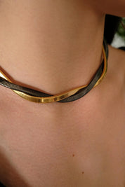 Vintage Givenchy Necklace, Vintage Choker Gold, Chain Necklace Gold, Gift for her, Personalized Gifts, Braided Snake Chain Jewelry for Women