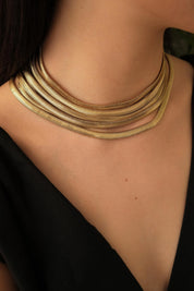 Vintage Givenchy Necklace choker Gold matte snake chain , vintage gift necklace, jewelry  for women,  Anniversary Gift