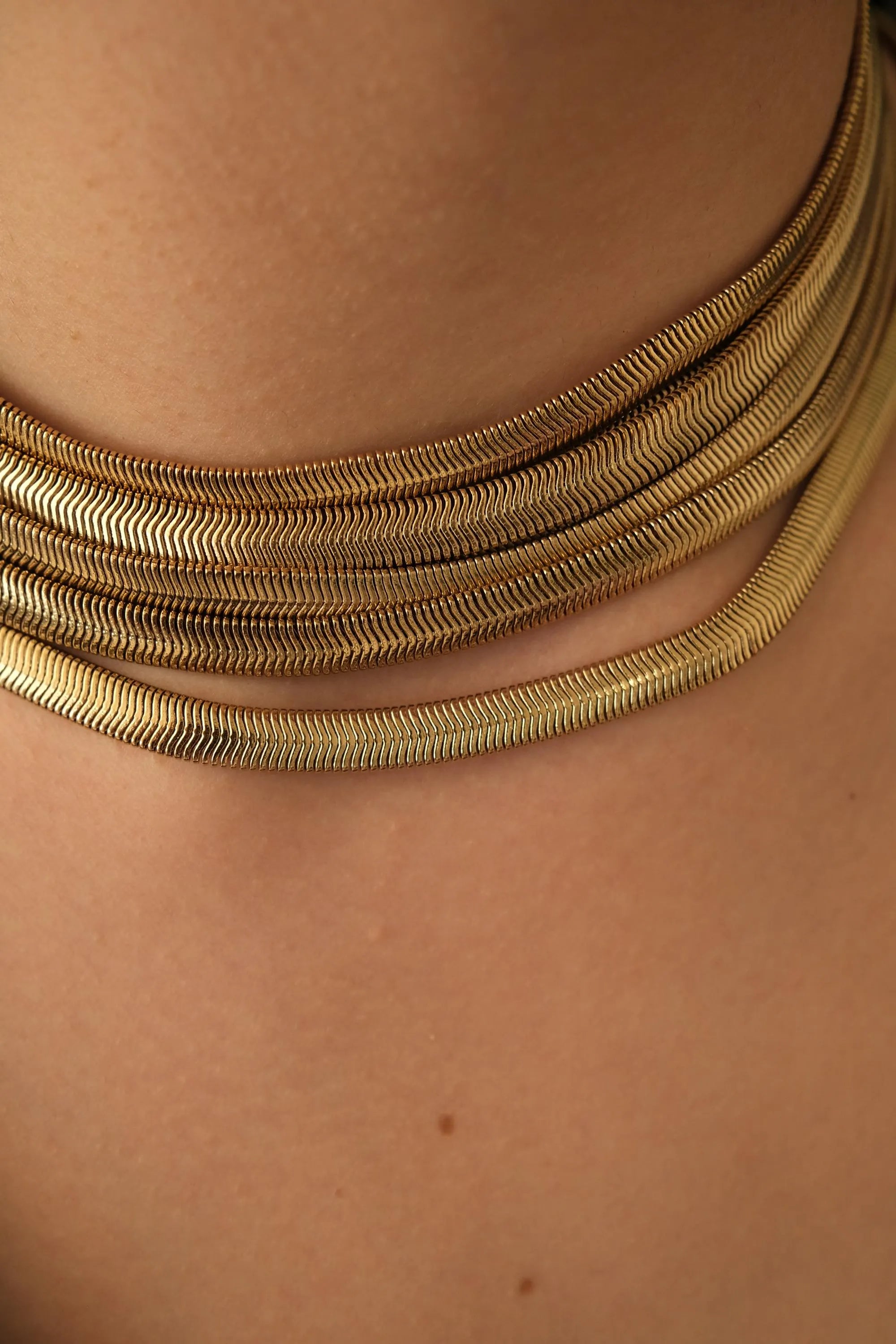 Vintage Givenchy Necklace choker Gold matte snake chain , vintage gift necklace, jewelry  for women,  Anniversary Gift