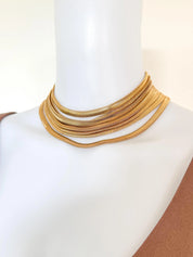 Vintage Givenchy Necklace choker Gold matte snake chain , vintage gift necklace, jewelry  for women,  Anniversary Gift