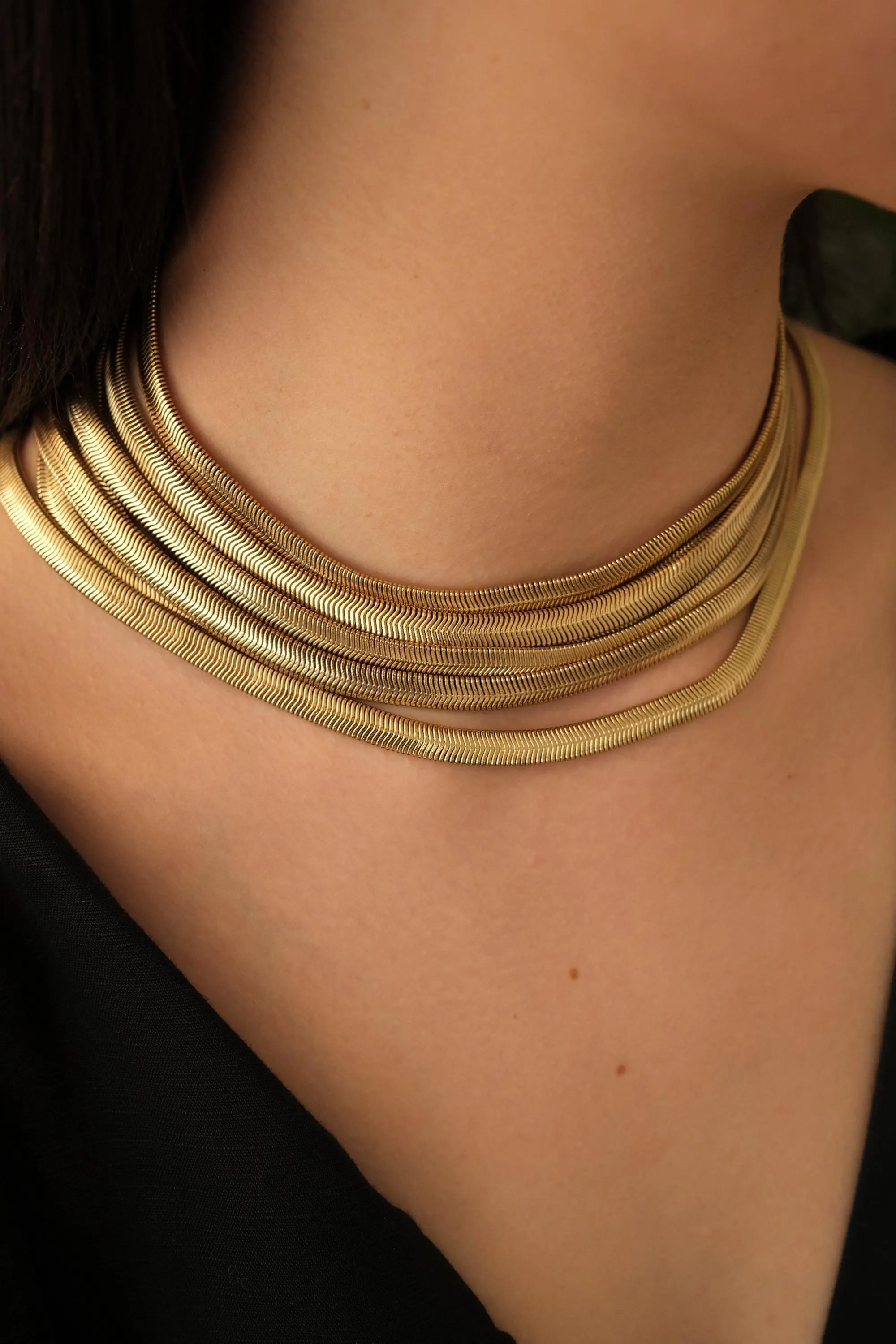 Vintage Givenchy Necklace choker Gold matte snake chain , vintage gift necklace, jewelry  for women,  Anniversary Gift
