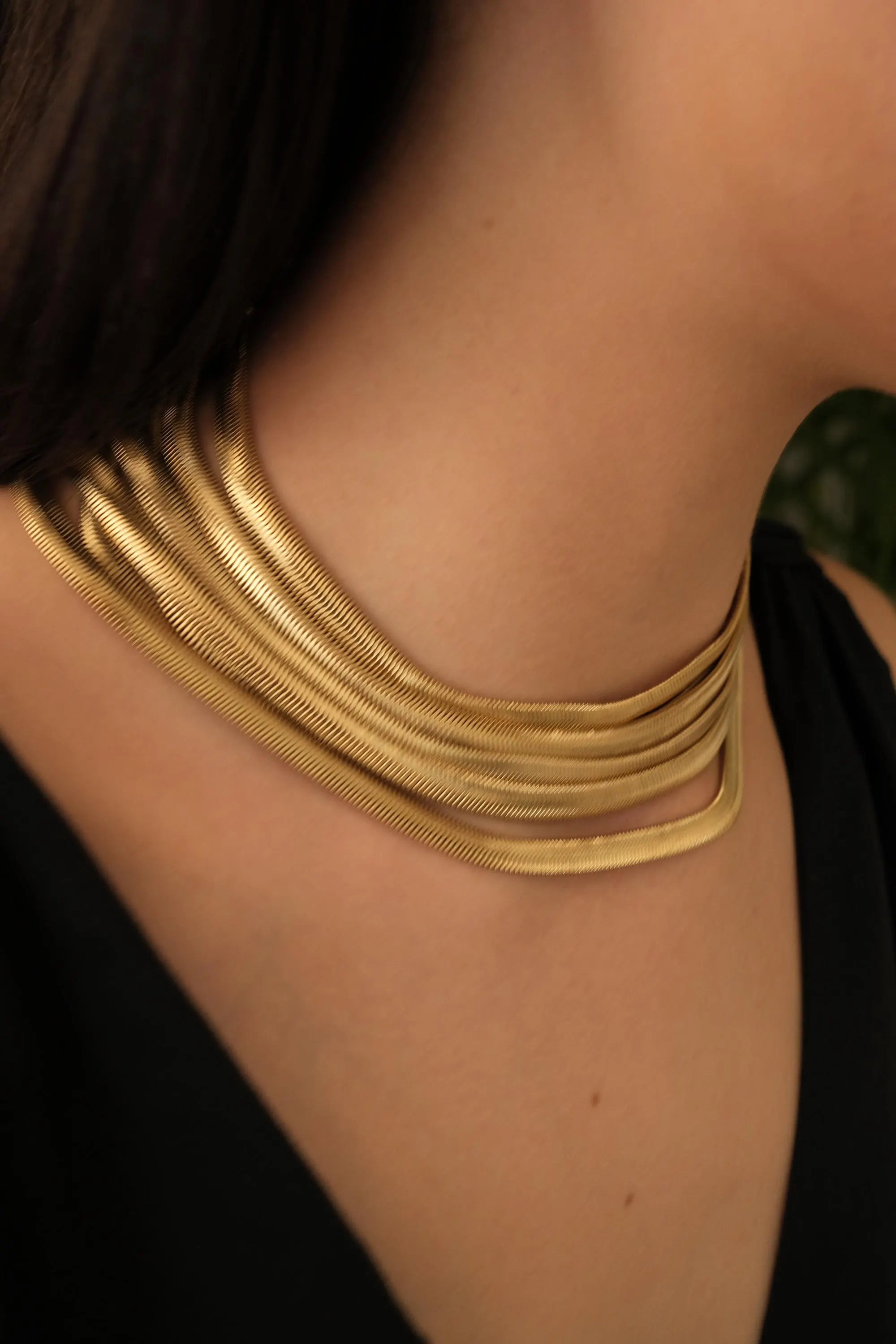 Vintage Givenchy Necklace choker Gold matte snake chain , vintage gift necklace, jewelry  for women,  Anniversary Gift