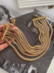 Vintage Givenchy Necklace choker Gold matte snake chain , vintage gift necklace, jewelry  for women,  Anniversary Gift