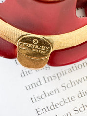 Vintage Givenchy Necklace, Givenchy red flower Daisy Long necklace, Necklace Gold, Vintage Necklace Pendant, Jewelry for Women, Gift for her