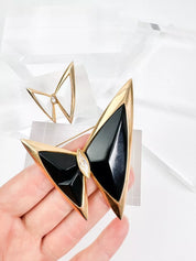 Vintage Hanae Mori Butterly brooch, vintage golden brooch, Set  of 2, Vintage Brooch Pin, Statement Brooch, Brooch for mom