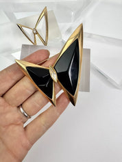 Vintage Hanae Mori Butterly brooch, vintage golden brooch, Set  of 2, Vintage Brooch Pin, Statement Brooch, Brooch for mom