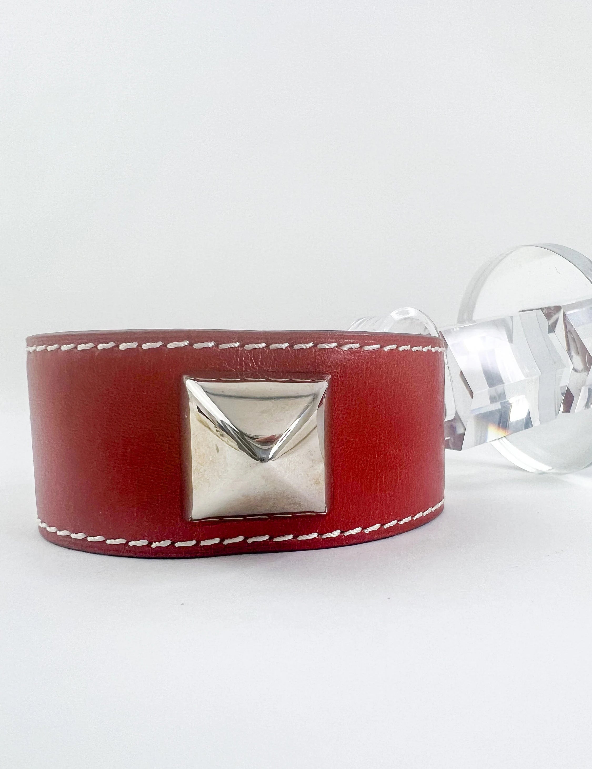 Hermes Medor Bracelet , Leather Bracelet, vintage Bracelets, Silver Bracelets, Everyday Jewelry, Made in France, Unisex Bracelet