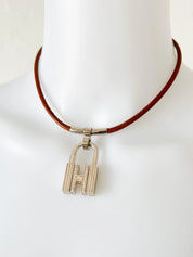 Vintage Hermes 1990-2000 H Touareg sterling silver 30g Cadena lock necklace, Hermes’ bag charm, Hermes’ necklace silver, Hermes’ sterling