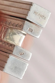 Vintage Hermes 1990-2000 H Touareg sterling silver 30g Cadena lock necklace, Hermes’ bag charm, Hermes’ necklace silver, Hermes’ sterling