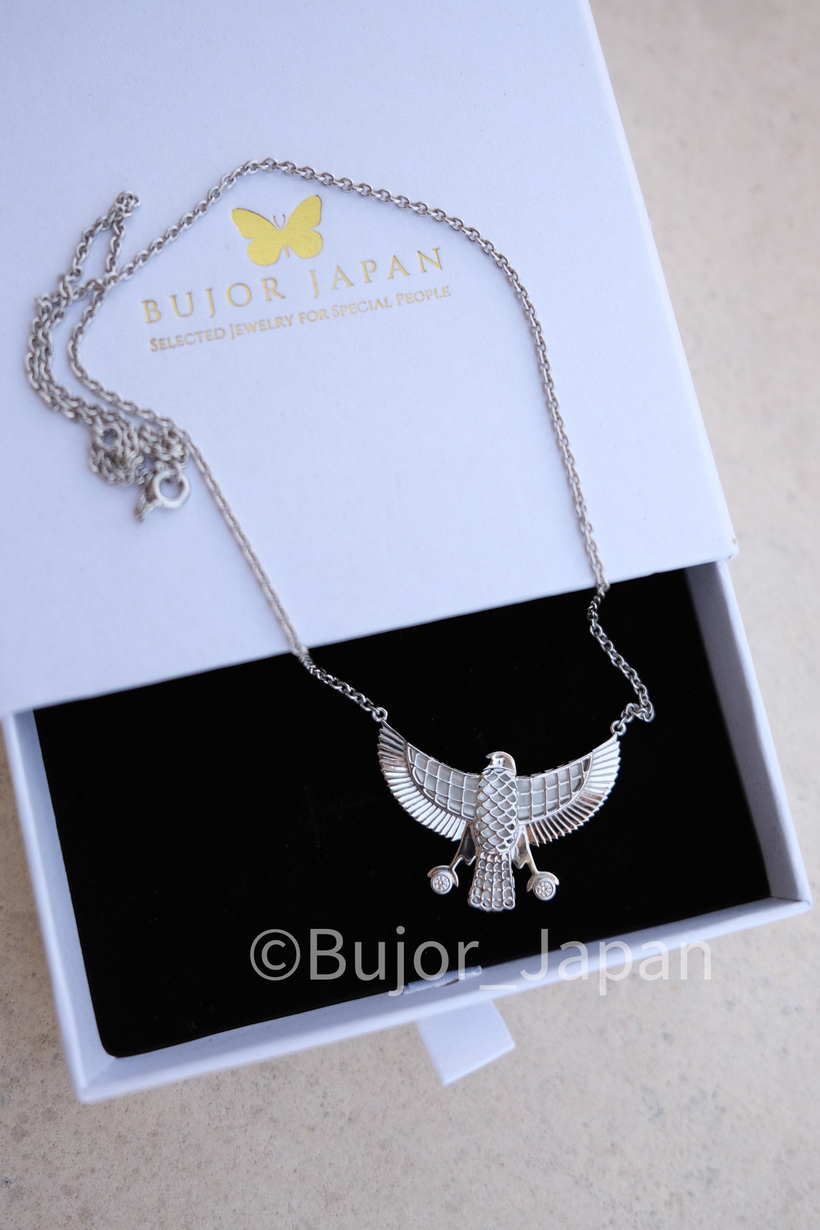 Falcon Necklace Protection Goddess Isis Vulture Pendant Egyptian Revival sterling silver 925