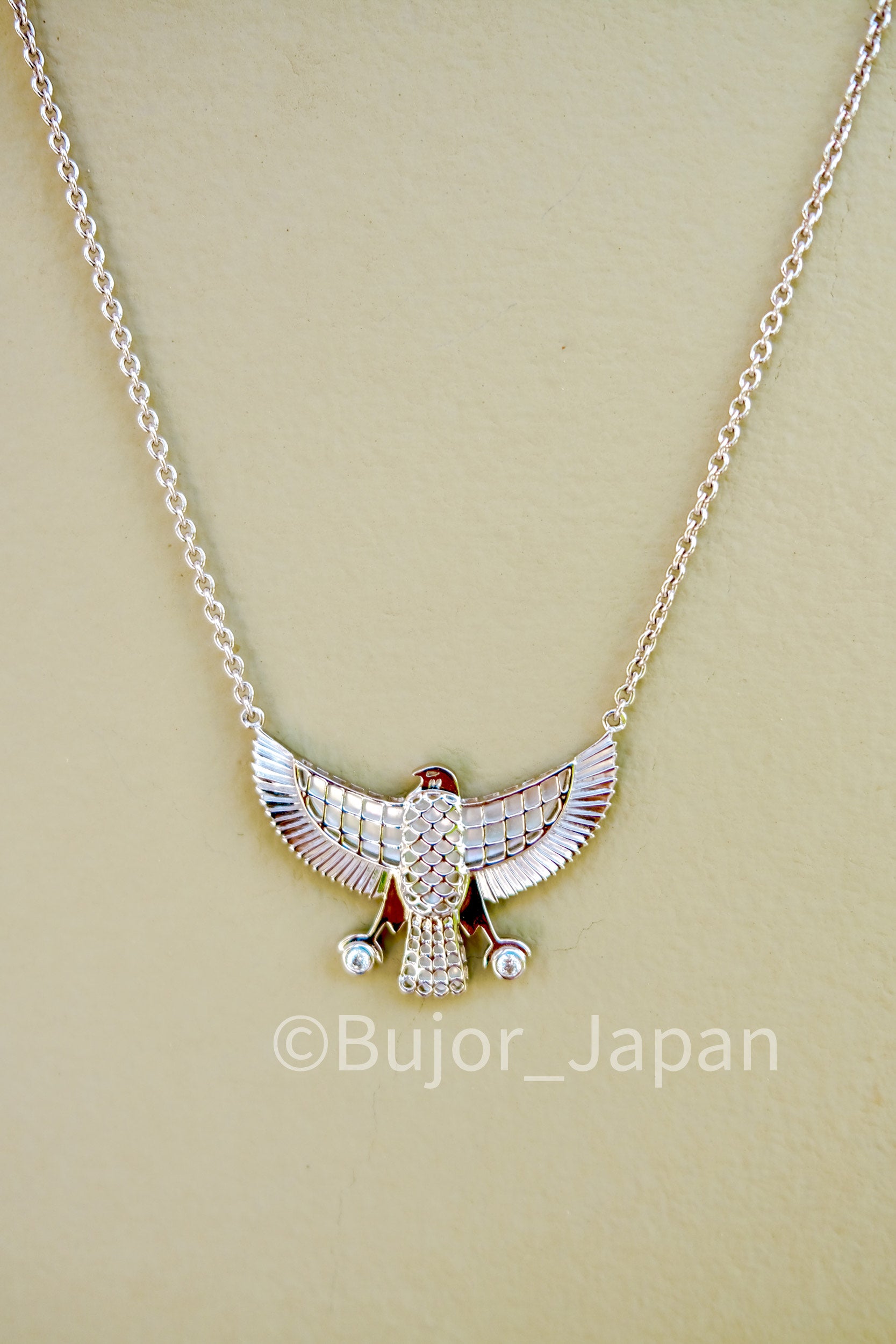 Falcon Necklace Protection Goddess Isis Vulture Pendant Egyptian Revival sterling silver 925