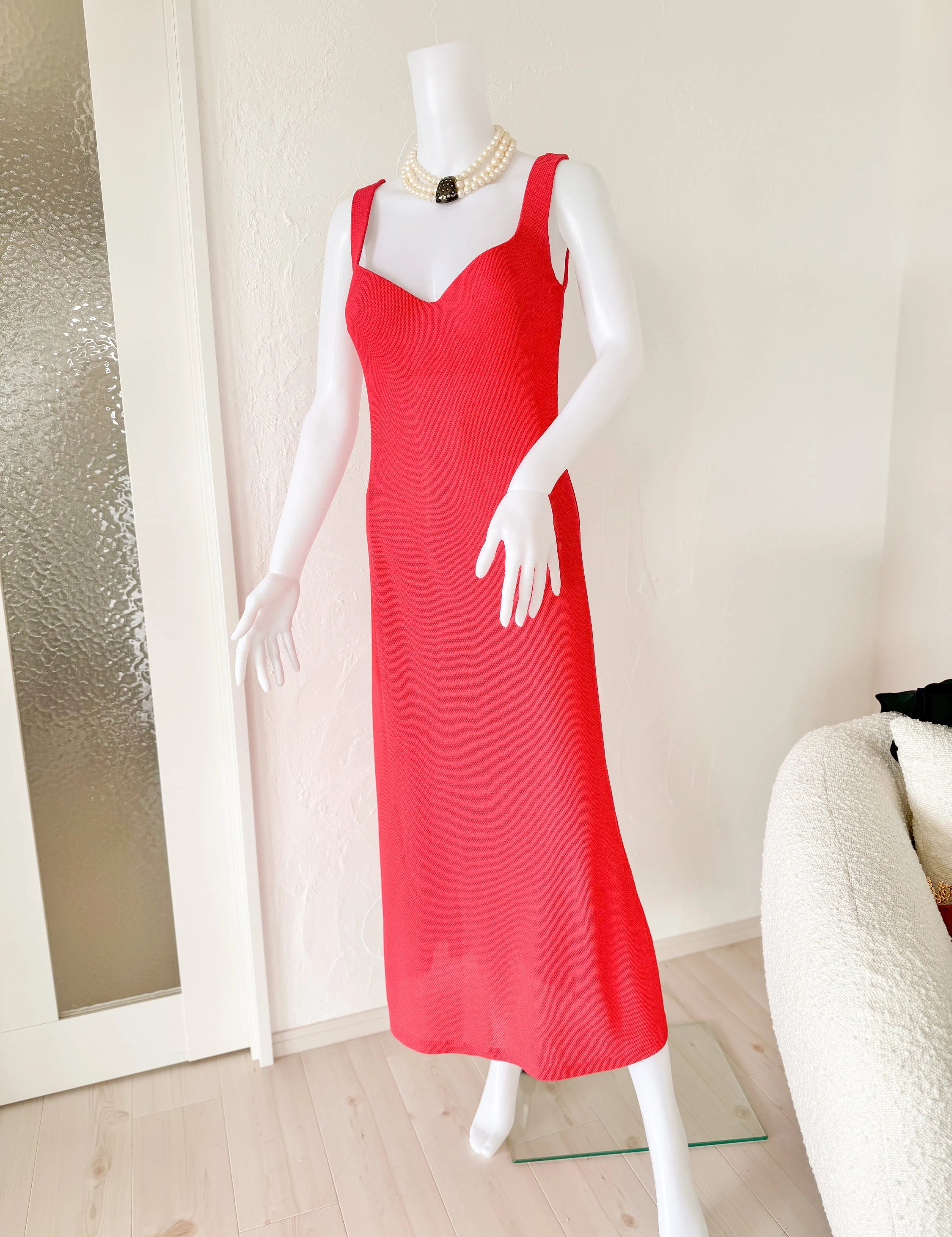 La Perla Vintage Dress, maxi dress, Coral color dress, holiday dress, Graduation dress , made in Italy dress, Women dress